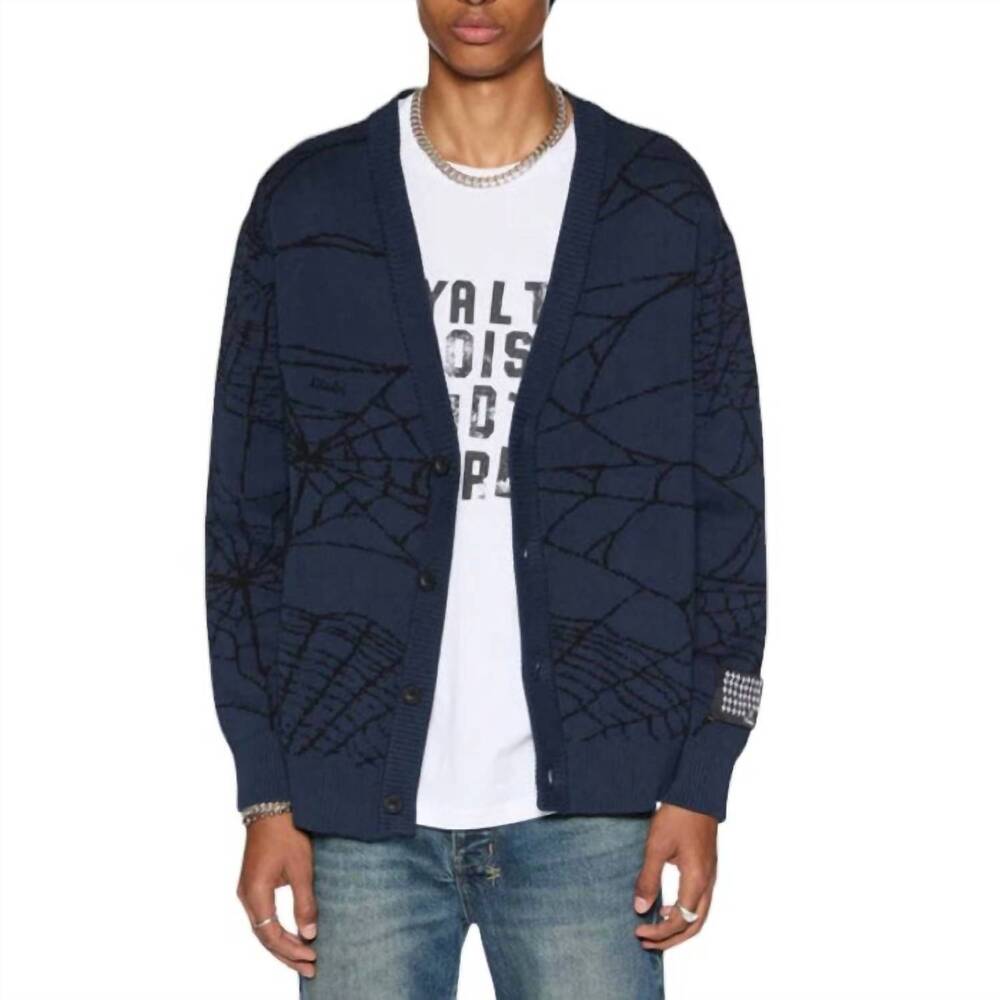 NEW KSUBI lies knit cardigan in gasoline blue